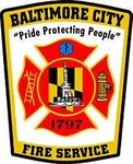 Brand in de stad Baltimore